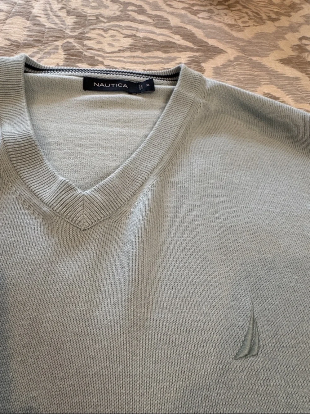 Nautica Men’s V-Neck Sweater in Pale Blue